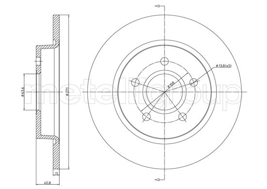 Brake Disc - 23-1242C METELLI