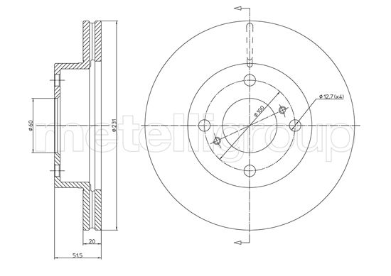 Brake Disc - 23-1267 METELLI