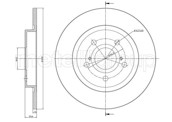 Brake Disc - 23-1274C METELLI
