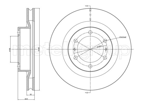 Brake Disc - 23-1298C METELLI