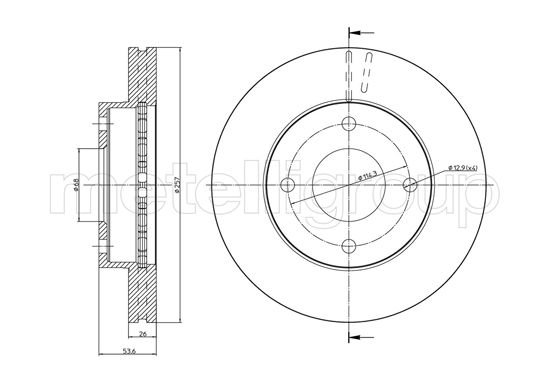 Brake Disc - 23-1303 METELLI