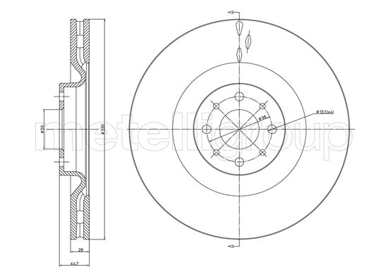 Brake Disc - 23-1319C METELLI