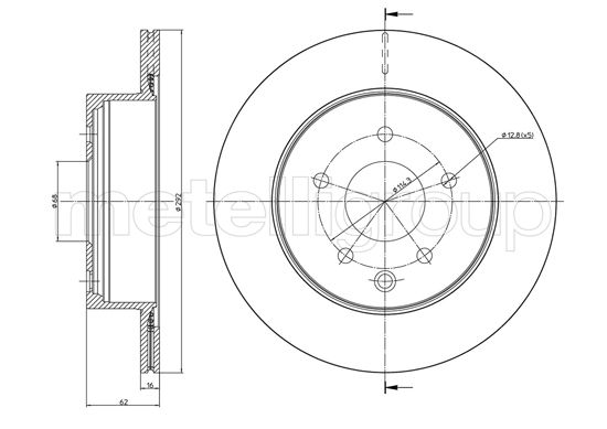 Brake Disc - 23-1322C METELLI