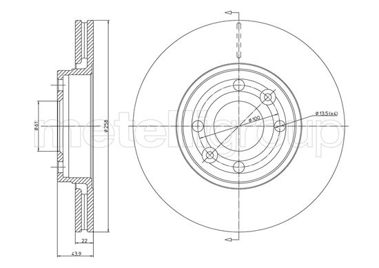 Brake Disc - 23-1342C METELLI
