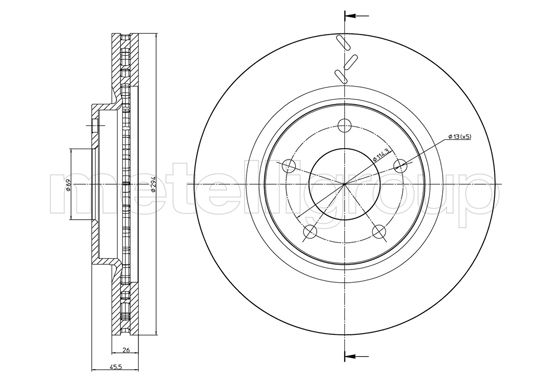 Brake Disc - 23-1345C METELLI