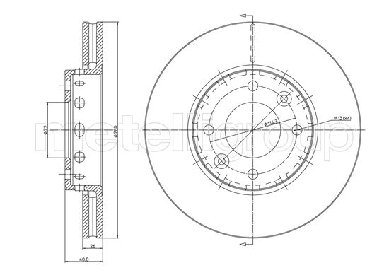Brake Disc - 23-1355C METELLI
