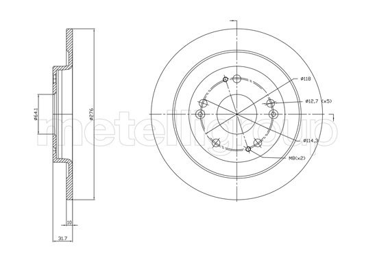 Brake Disc - 23-1391C METELLI