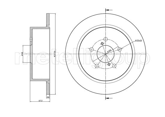 Brake Disc - 23-1397C METELLI
