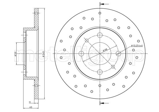 Brake Disc - 23-1410FC METELLI
