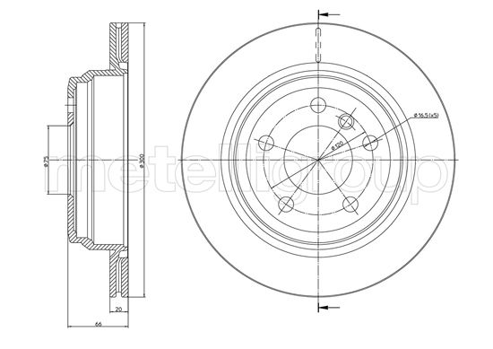 Brake Disc - 23-1453C METELLI