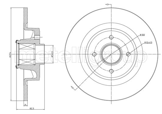 Brake Disc - 23-1457 METELLI