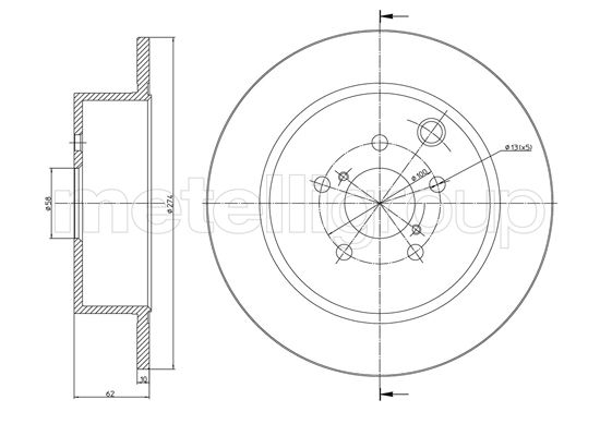 Brake Disc - 23-1487C METELLI