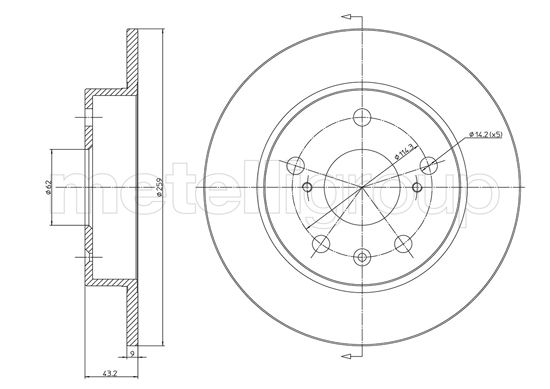 Brake Disc - 23-1531C METELLI