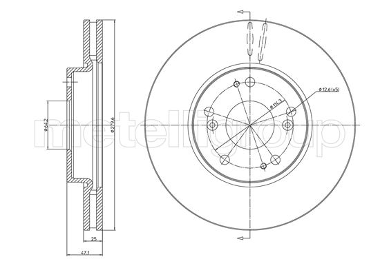 Brake Disc - 23-1536C METELLI