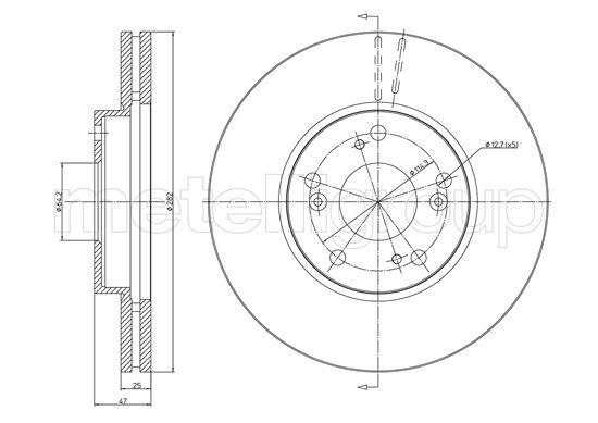 Brake Disc - 23-1555C METELLI