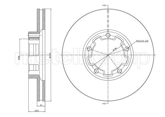Brake Disc - 23-1557 METELLI