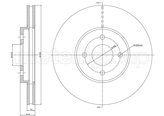 Brake Disc - 23-1673C METELLI