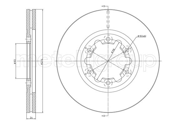 Brake Disc - 23-1675C METELLI