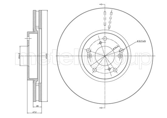 Brake Disc - 23-1686C METELLI