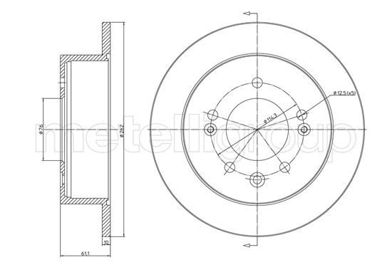 Brake Disc - 23-1691C METELLI