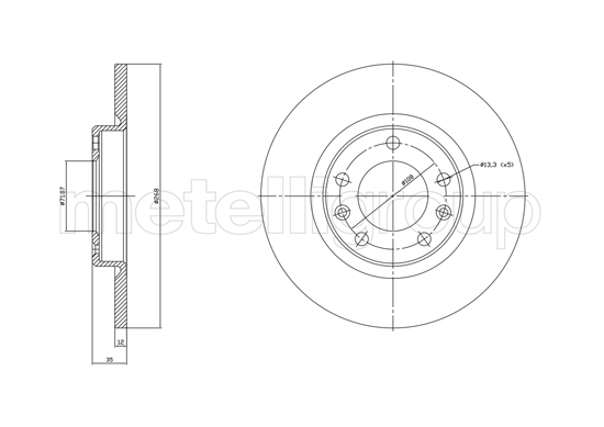 Brake Disc - 23-1759C METELLI