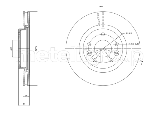 Brake Disc - 23-1762C METELLI