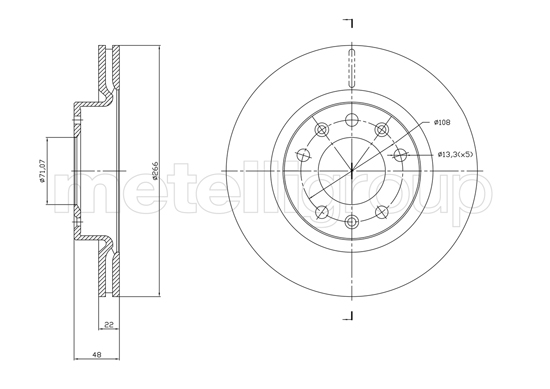 Brake Disc - 23-1765C METELLI