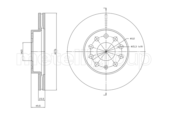 Brake Disc - 23-1767C METELLI