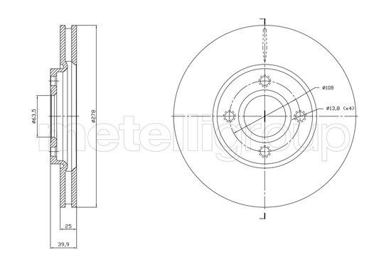 Brake Disc - 23-1768C METELLI