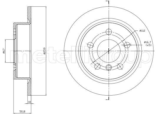 Brake Disc - 23-1771C METELLI