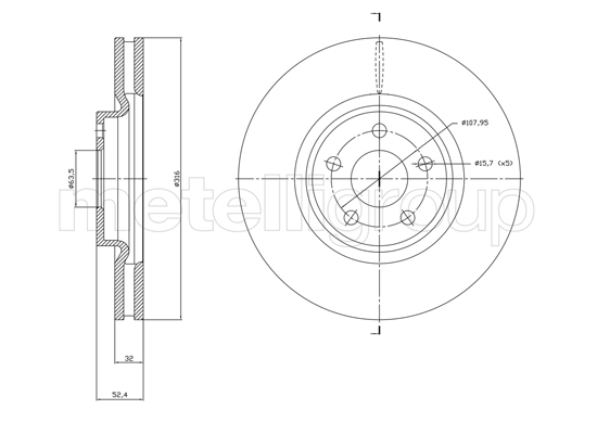 Brake Disc - 23-1830C METELLI