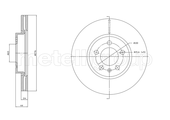 Brake Disc - 23-1842C METELLI