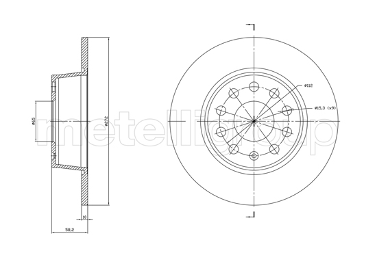 Brake Disc - 23-1863C METELLI