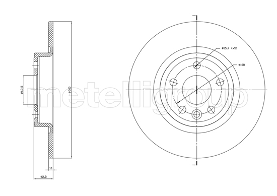 Brake Disc - 23-1864C METELLI