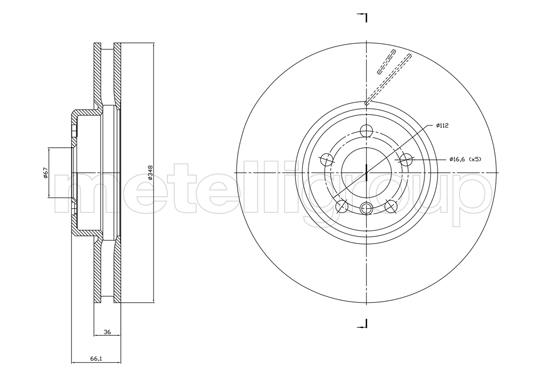 Brake Disc - 23-1867C METELLI