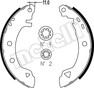 Brake Shoe Set - 53-0002 METELLI