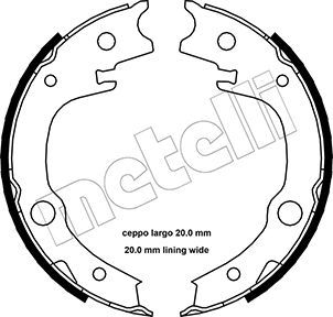Kit ganasce, Freno stazionamento - 53-0443 METELLI