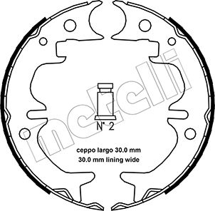 Brake Shoe Set, parking brake - 53-0444 METELLI