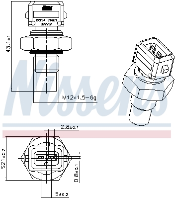 Sensor, coolant temperature - 207023 NISSENS