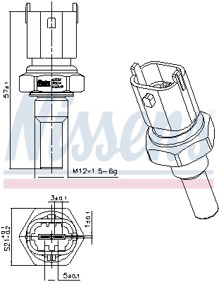 Sensor, coolant temperature - 207052 NISSENS