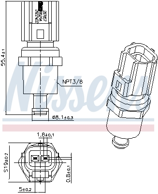Sensor, coolant temperature - 207057 NISSENS