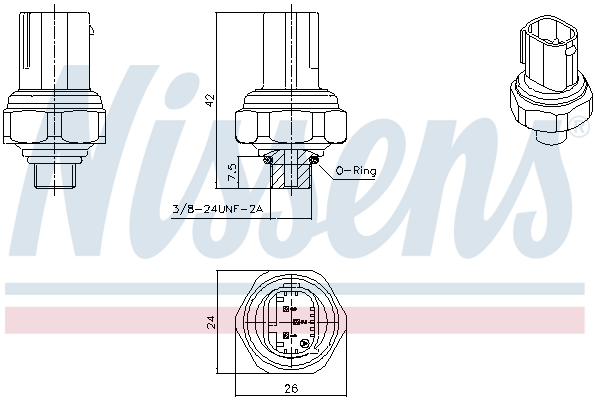 Interruttore a pressione, Climatizzatore - 301070 NISSENS