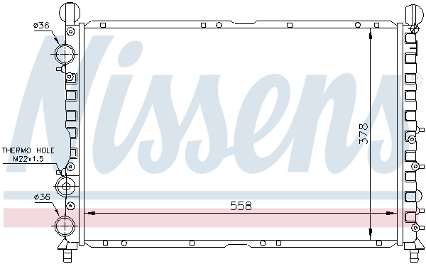 Radiator, engine cooling - 60035 NISSENS