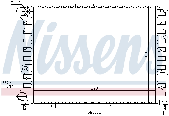 Radiator, engine cooling - 60049 NISSENS