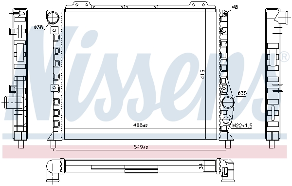 Radiator, engine cooling - 60051 NISSENS