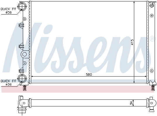 Radiator, engine cooling - 60052 NISSENS