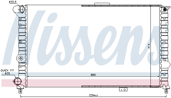 Radiator, engine cooling - 60054 NISSENS