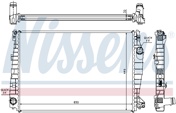 Radiator, engine cooling - 60061 NISSENS
