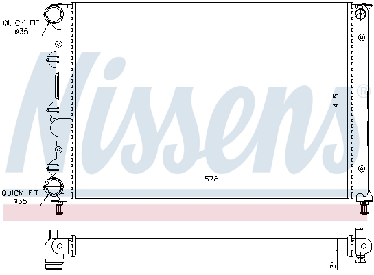Radiator, engine cooling - 60071 NISSENS