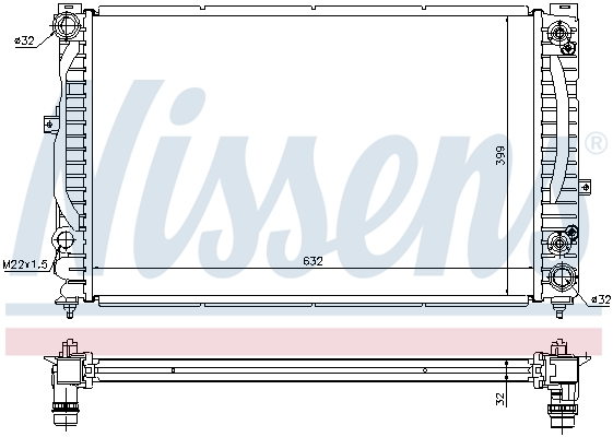 Radiator, engine cooling - 60228A NISSENS